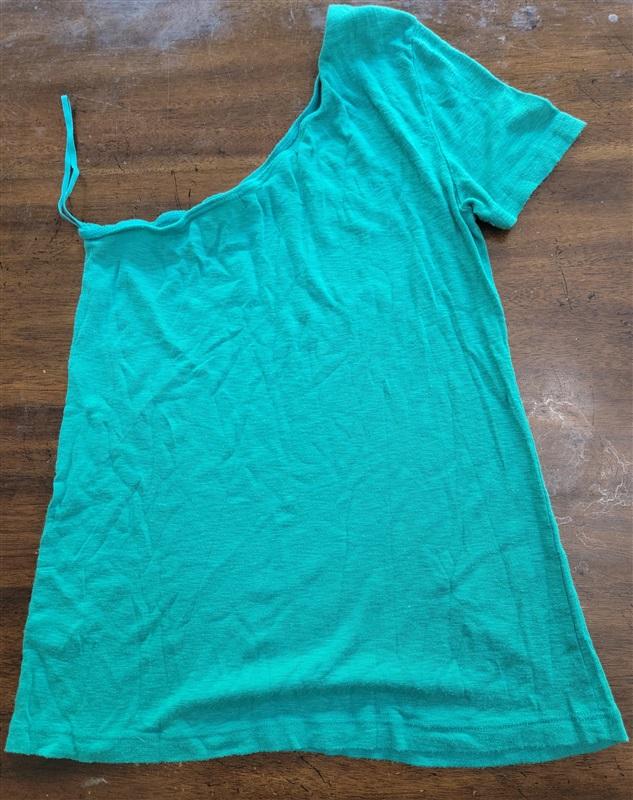 NWOT Michael Stars OS One Shoulder T Shirt Emerald 119338