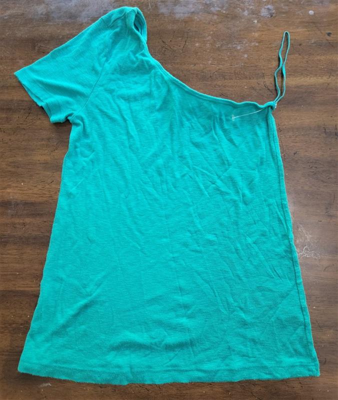NWOT Michael Stars OS One Shoulder T Shirt Emerald 119338
