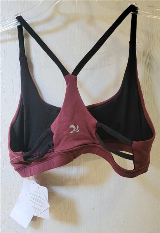 NWT Kos USA L T Back Dance Yoga Low-Impact Sports Bra Burgundy 119342