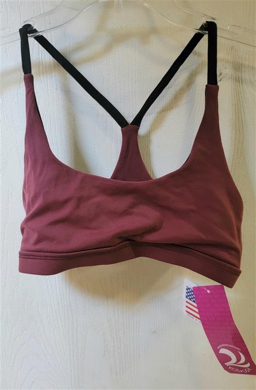 NWT Kos USA L T Back Dance Yoga Low-Impact Sports Bra Burgundy 119342
