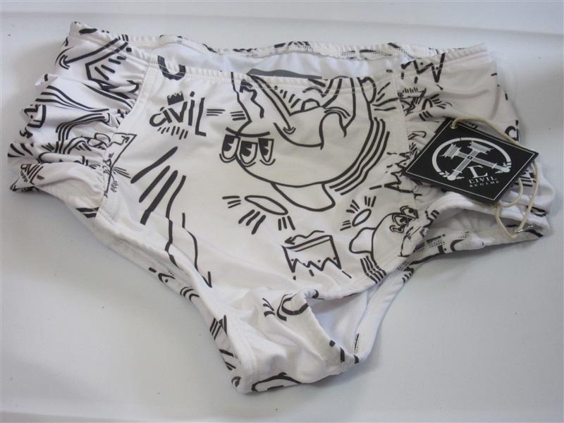 NWT Civil Regime Graffiti M Bikini Top & Shirred High-Waisted Swim Bottom 119344