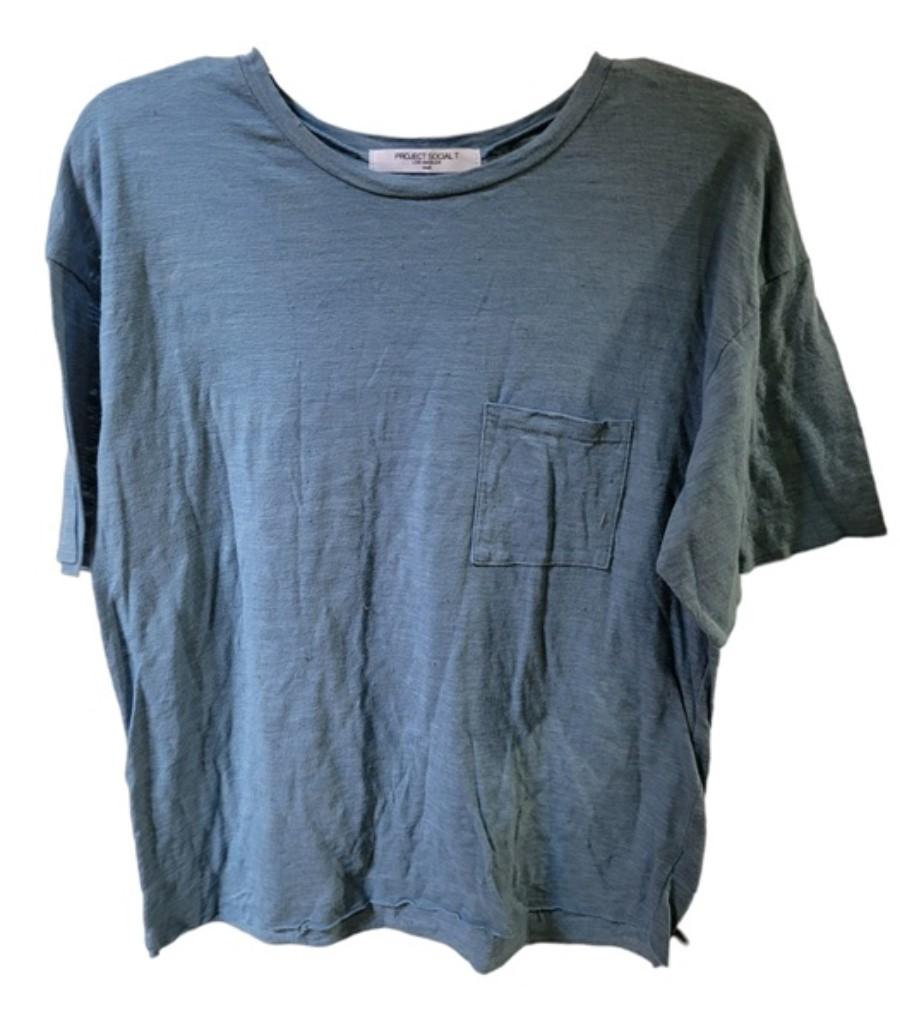 NWOT Project Social T S Blue Slub Pocket T Shirt 119372