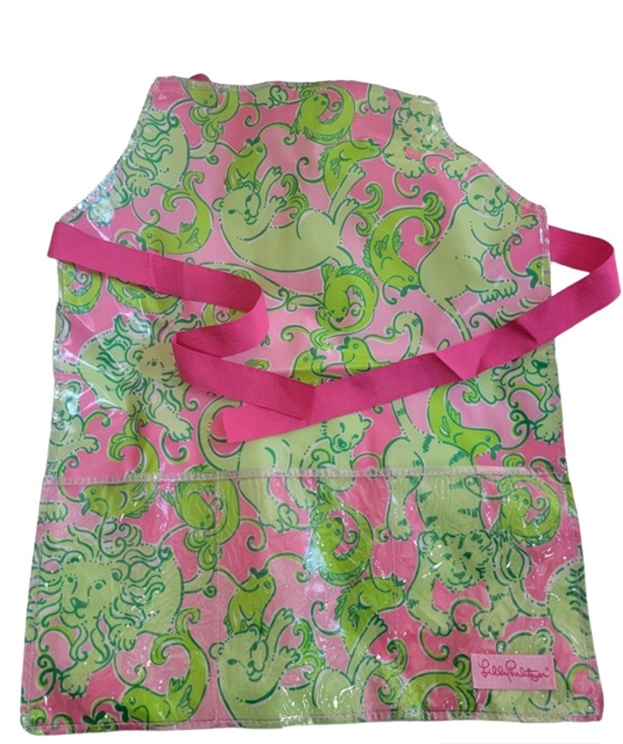 NWOT Lilly Pulitzer Child's Fried Catfish Pink Green Cat fish Apron 119381
