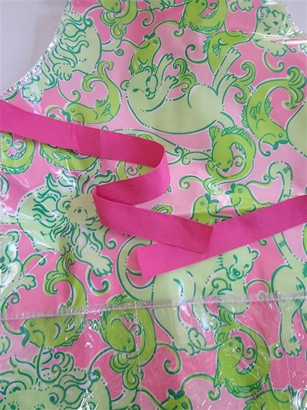 NWOT Lilly Pulitzer Child's Fried Catfish Pink Green Cat fish Apron 119381