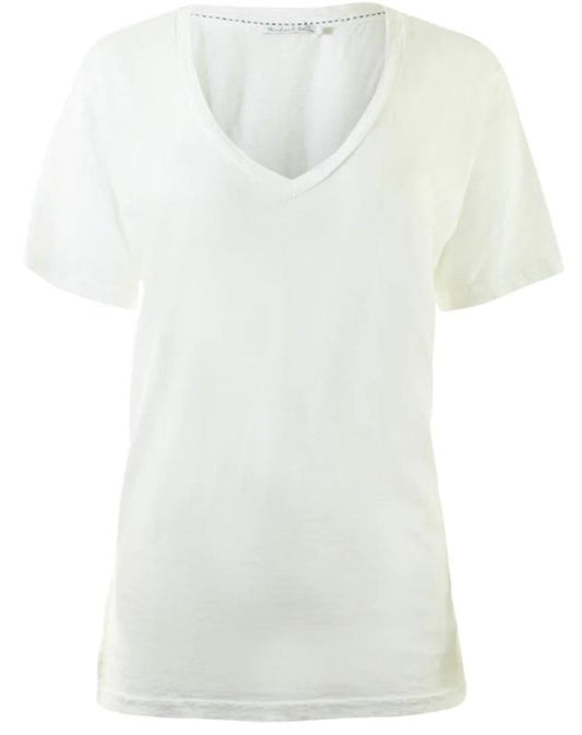 NWOT Michael Stars OS Levi V Neck Short Sleeve T Shirt White 119385