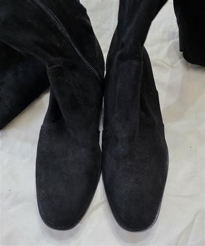 NWOT Marc Fisher 7 Renn Over The Knee Boots Faux Suede Black 119413