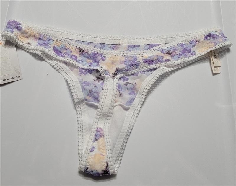 NWT OnGossamer S/M Hip Thong Mesh Underwear 3512 Violets 119459