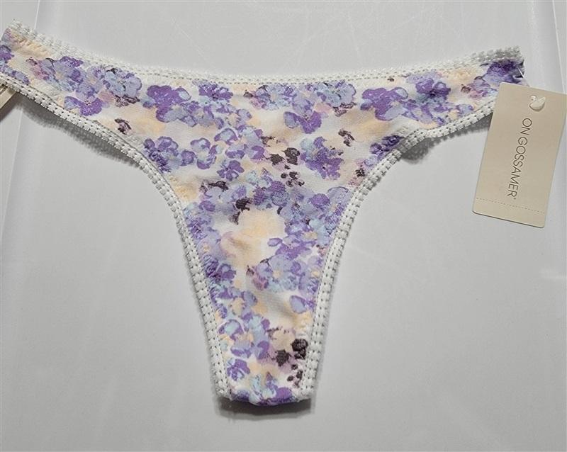 NWT OnGossamer S/M Hip Thong Mesh Underwear 3512 Violets 119459
