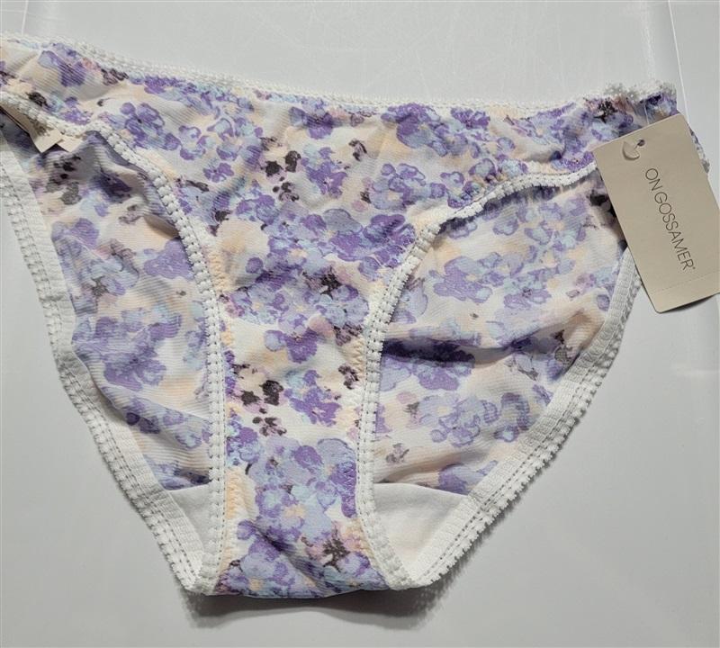 NWT 1 OnGossamer L Hip Bikini Mesh Underwear Violets 119460