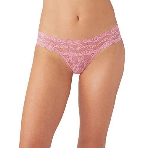 NWT b.tempt'd by Wacoal L Lace Kiss Thong (970182) Pink 119475