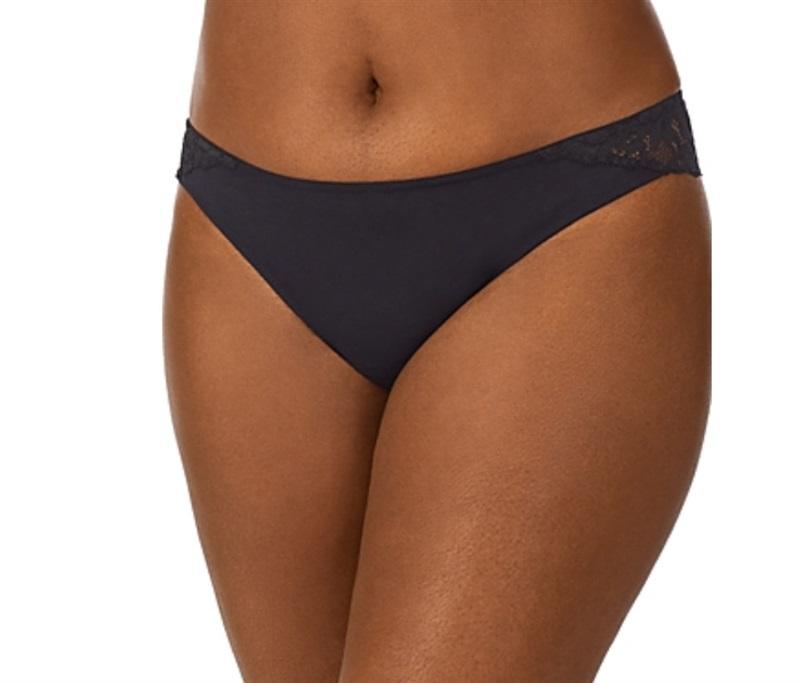 NWT Le Mystere XL Satin & Mesh Thong 8816 Black 119485