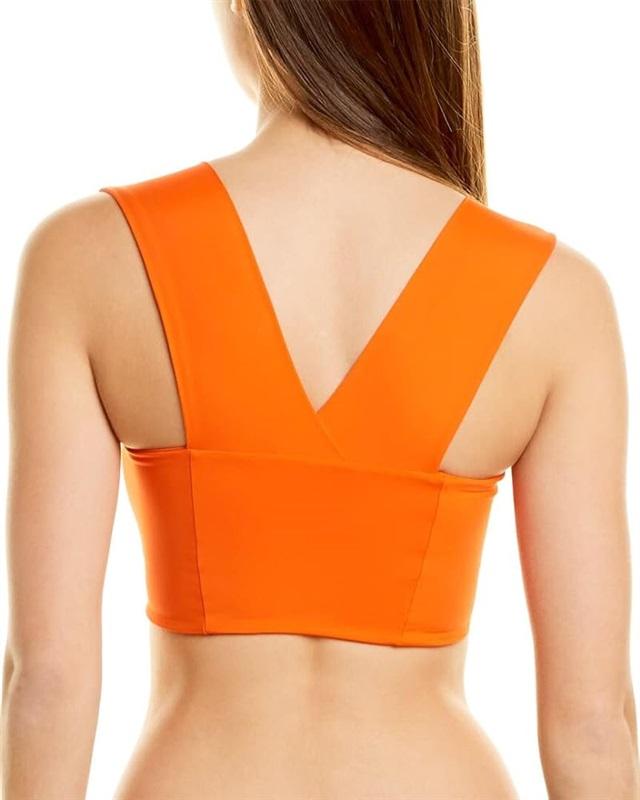 NWT L*Space XS Parker POP Orange Bikini Swim Top 119498