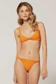 NWT L*Space S Turner Bikini Swim Top tangerine Orange 119499