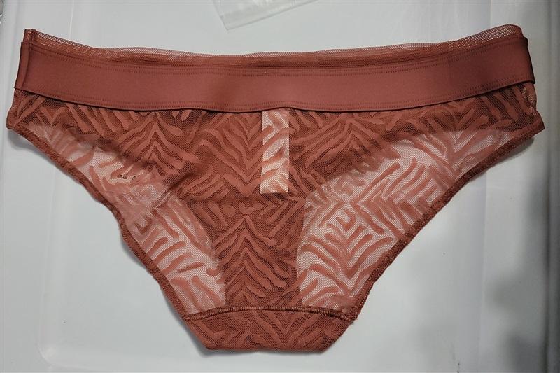NWt Chantelle S Allure Striped Print Brief Panty Amber Brown 119520