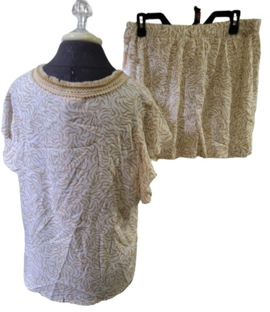 NWT Japna L Zebra Top & Boxer Shorts Pajama Set Animal Print 119527