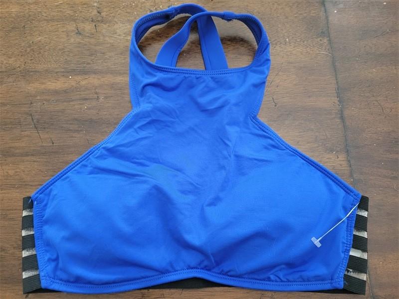 NWT Kenneth Cole Sample Blue S High Neck Bikini Swim Top 119540