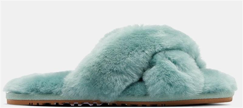 NWT Rachel Roy M 7-8 Plush Slippers Scuffs Green 119564