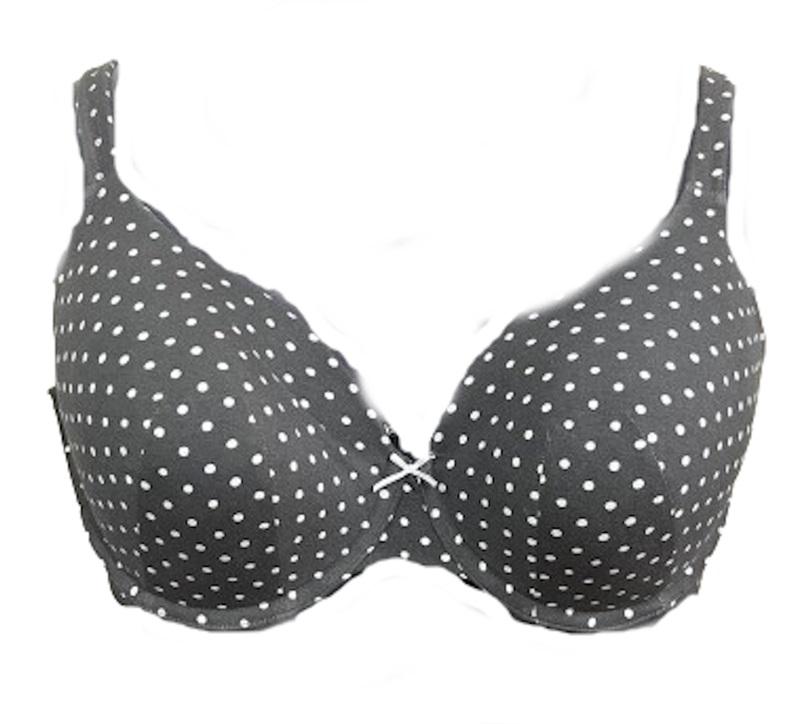 NWOT Cacique 44H Cotton Boost Plunge Black T-Shirt Bra 119519