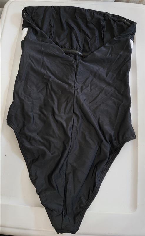 NWOT PilyQ S Black White Chevron Bandeau 1PC Swimsuit 119583
