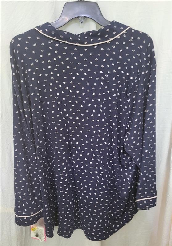 NWT Kate Spade 3X Notch Collar 3/4 Sleeve Lip Print Knit Pajama Set 119638