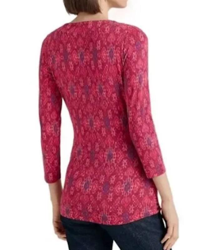 NWT Ralph Lauren XL Surplice Fuchsia 3/4 Sleeve Blouse 119639