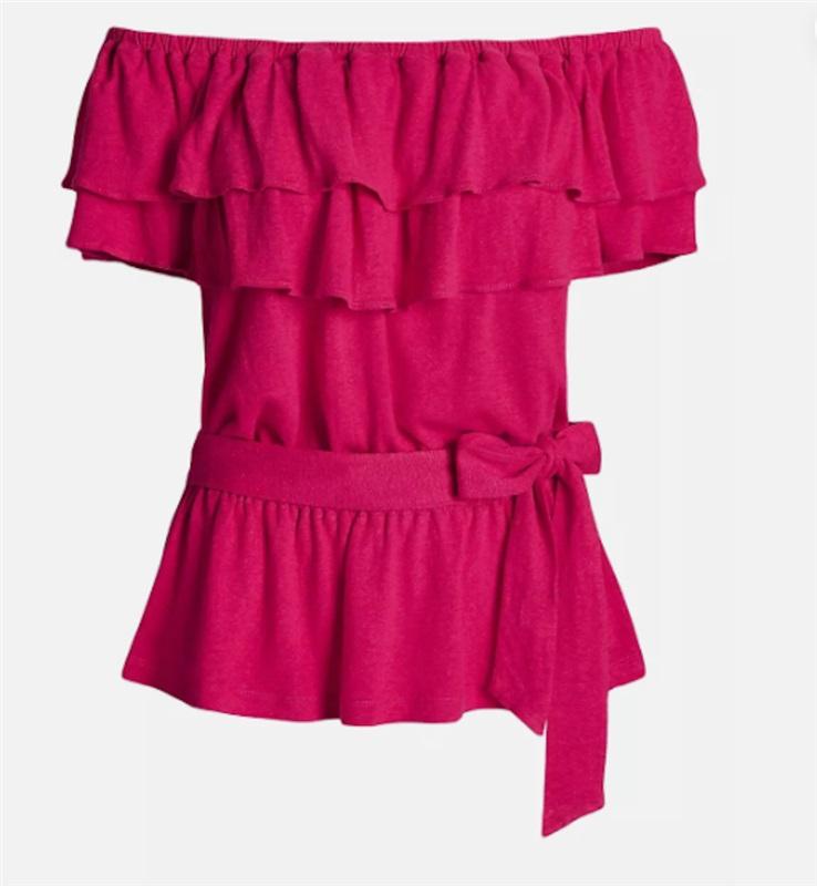 NWT Ralph Lauren XL Off Shoulder Sport Top Peplum 119646