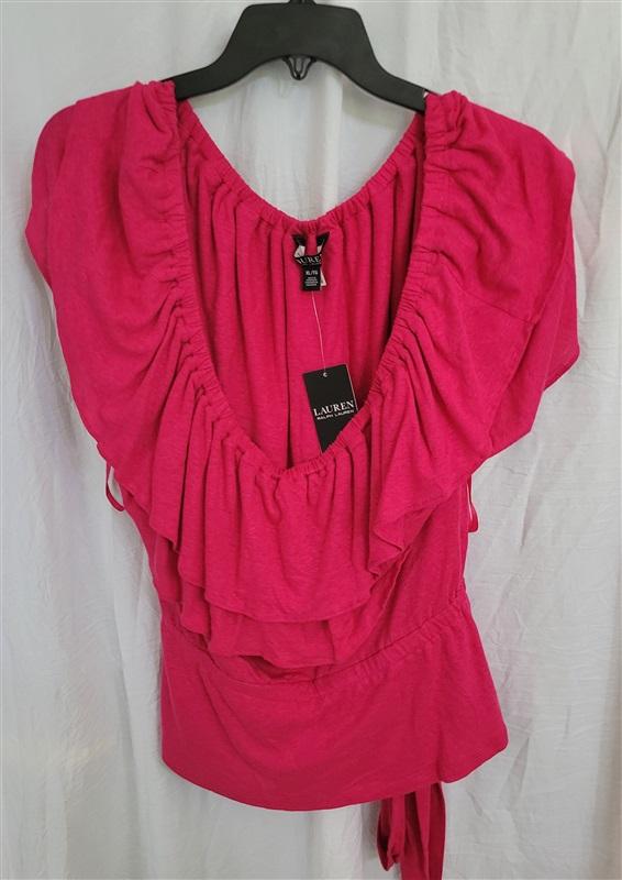 NWT Ralph Lauren XL Off Shoulder Sport Top Peplum 119646