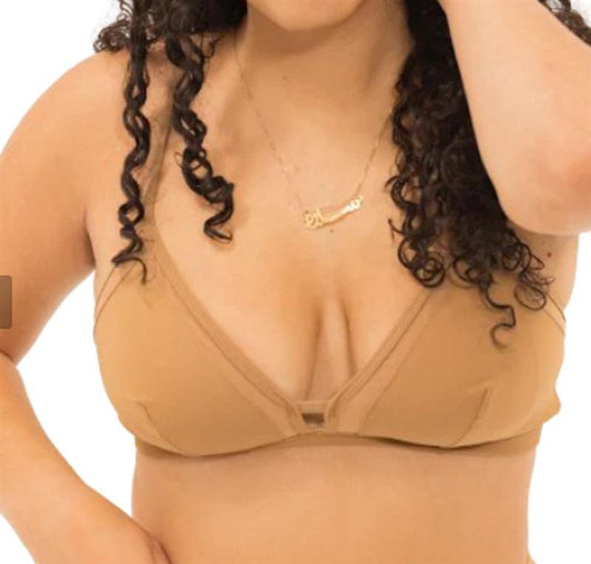 NWT Naked Rebellion Large Bralette Wire Free Dk Beige 119665