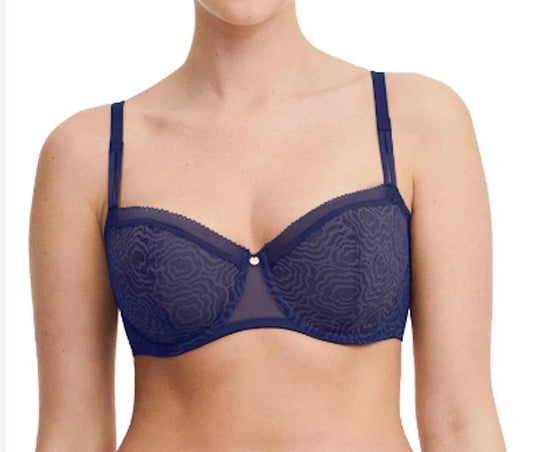 NWT Chantelle 36D C Jolie Demi Bra 13B5 Blue 119671