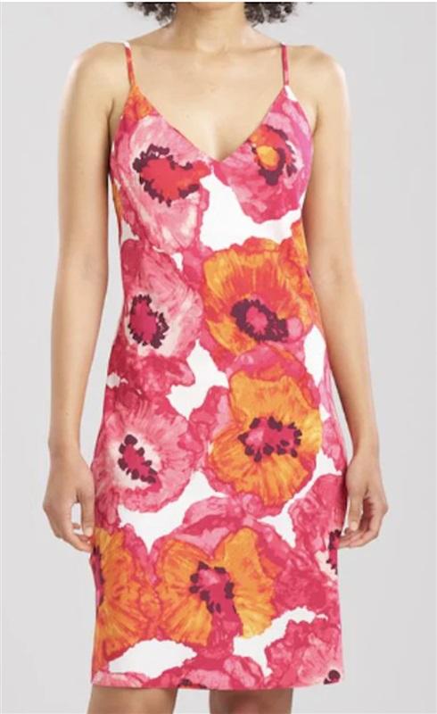 NWT Natori S Poppy 40" Nightgown V Neck Chemise 119674