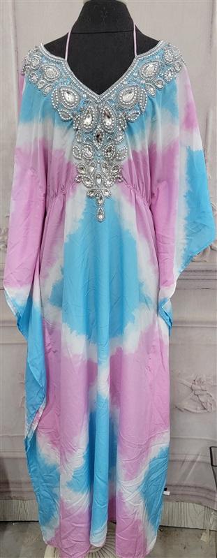 NWOT Boston Proper M Embellished Ombre Maxi Dress Kaftan 119706