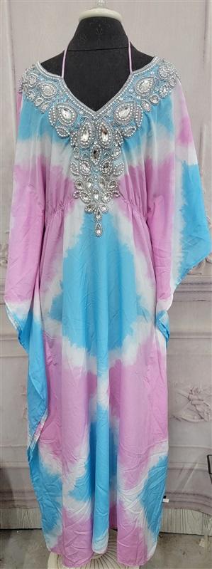 NWOT Boston Proper M Embellished Ombre Maxi Dress Kaftan 119706