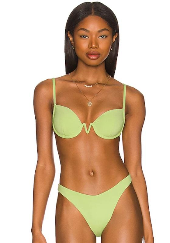NWT L*Space M Nico Green Underwire Bikini Top 119745