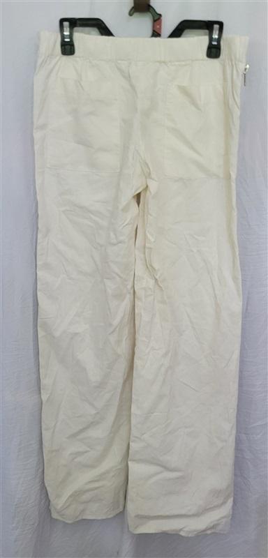 NWOT Aziz M Linen Side Zip Pants Drawstring Ivory 119766