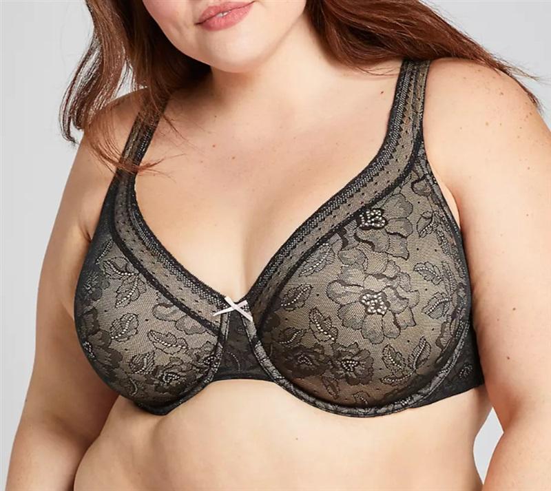 NWPT Cacique 46D Modern Unlined Full Coverage Floral Lace Bra 119811