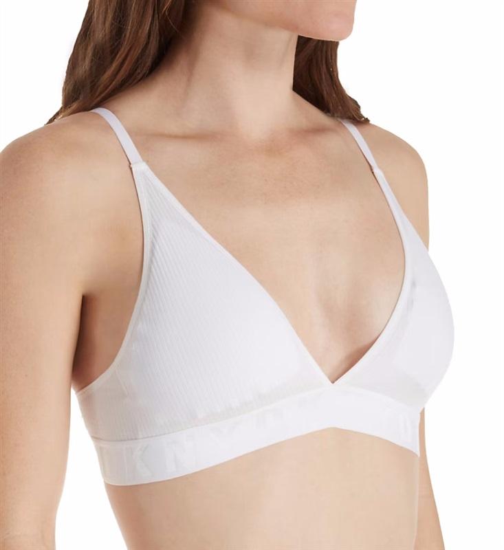 NWt DKNY XL Litewear Seamless Ribbed Bralette DK4026 White 119817