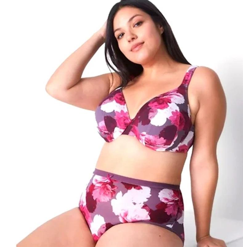 NWOT Cacique 44I Smooth Lightly Lined Full Coverage Floral 119868