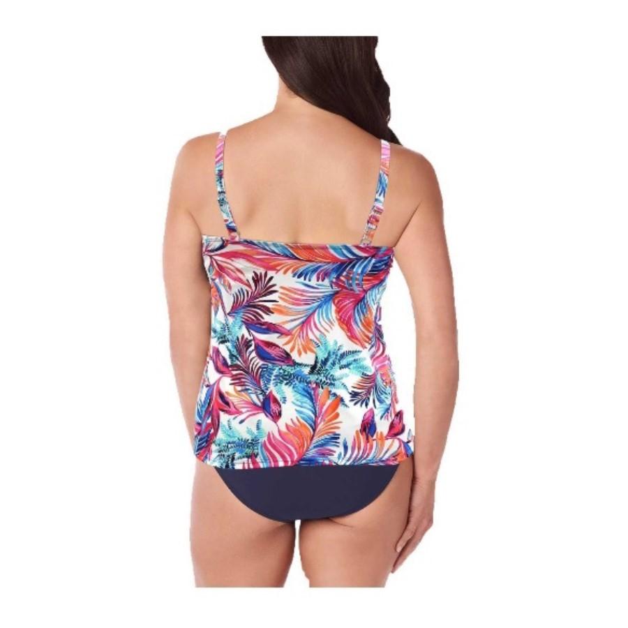 NWT Swim Solutions 8 Sienna Palm Underwire Surplice Bra Tankini Swim Top #119884