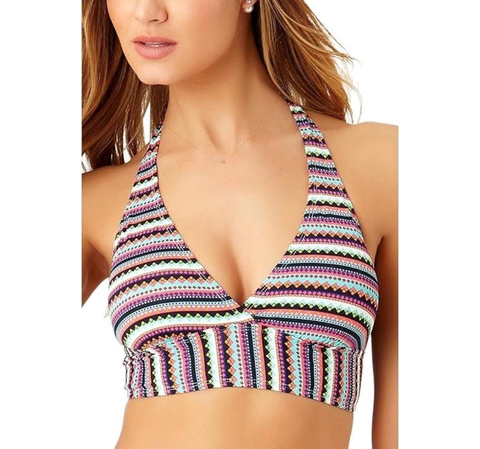 NWOT Anne Cole M Friendship Bracelet Triangle Wire-free Halter Bikini Top 119886