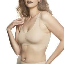 NWT TC Fine Intimates S Cotton V Neck Bralette Beige 119897