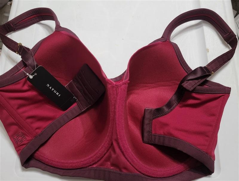 NWT Natori 32H Yogi Yoga Sports Bra 731050 Vino Red 119901