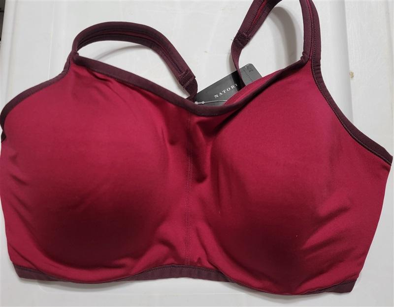 NWT Natori 32H Yogi Yoga Sports Bra 731050 Vino Red 119901