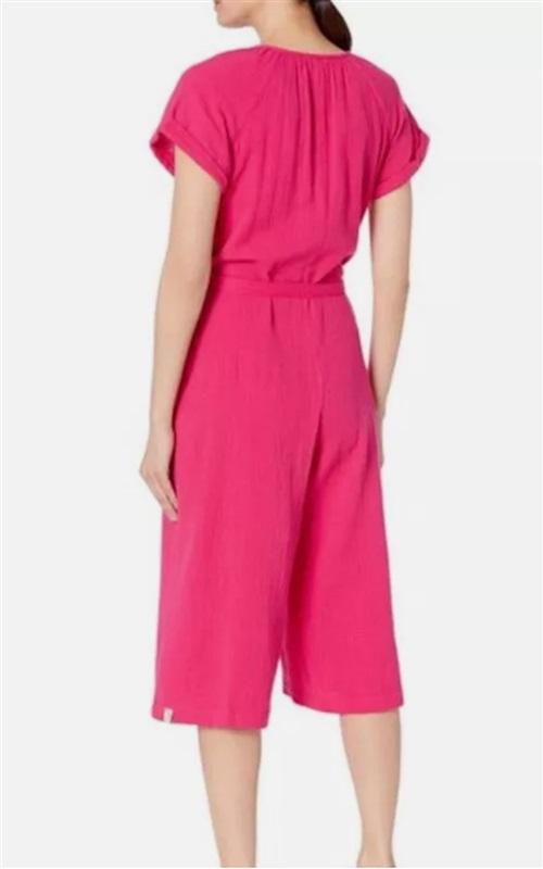 NWTD Tommy Bahama Coral Isle Belted Cotton Gauze Jumpsuit Rose Pink 119908