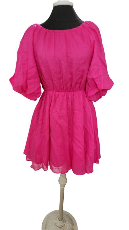 NWT A Loves A XS Babydoll Bright Pink 3/4 Sleeve Dress 119912