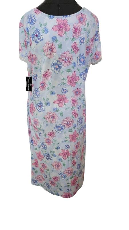 NWt Miss Elaine M Jersey Knit Long Nightgown Poppy Floral 119917