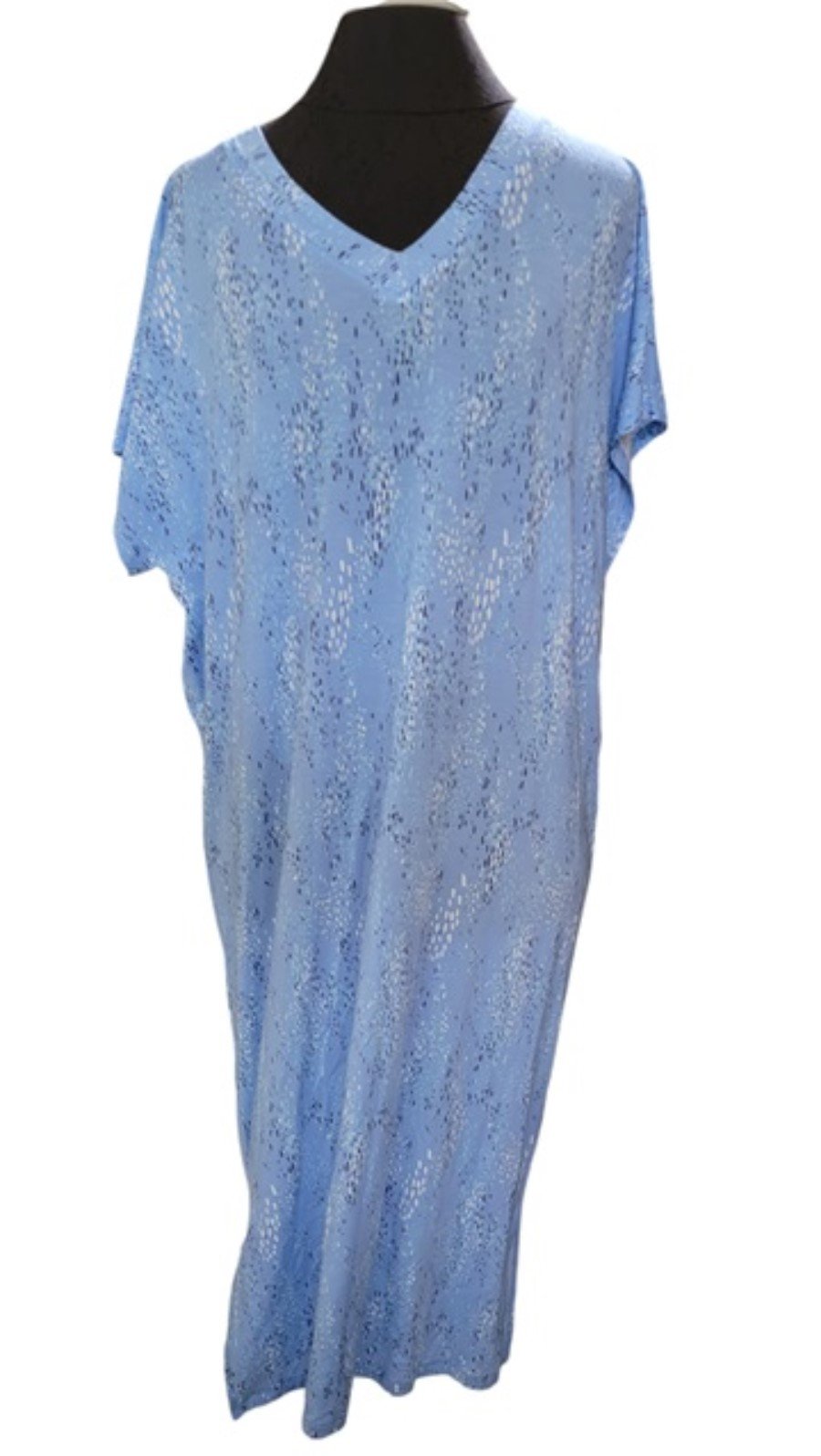 NWT NOTTIBIANCHE S Spotty Print Short Sleeve V-Neck Side Slit Caftan 119922