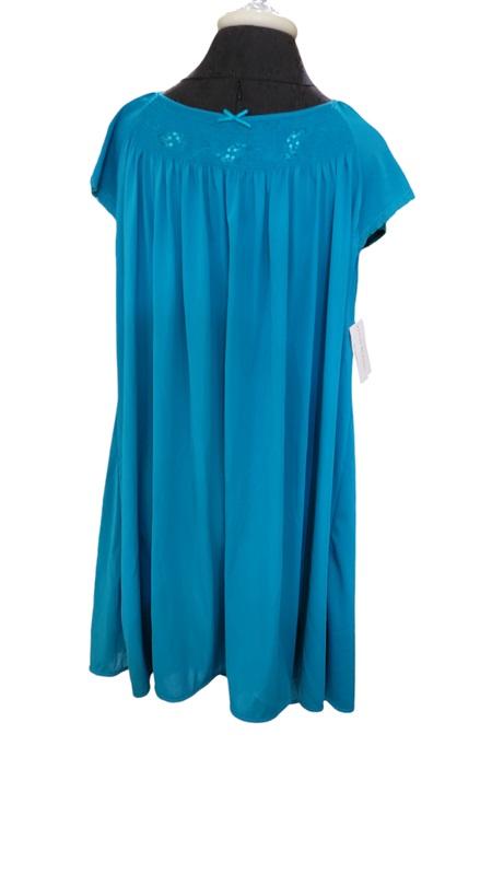 NWt Miss Elaine 3X Tricot Night Gown Teal 119926
