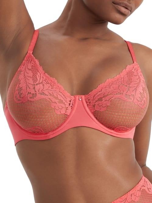 NWT Le Mystere 32G Lace Allure Unlined Bra 8246 Coral 119936