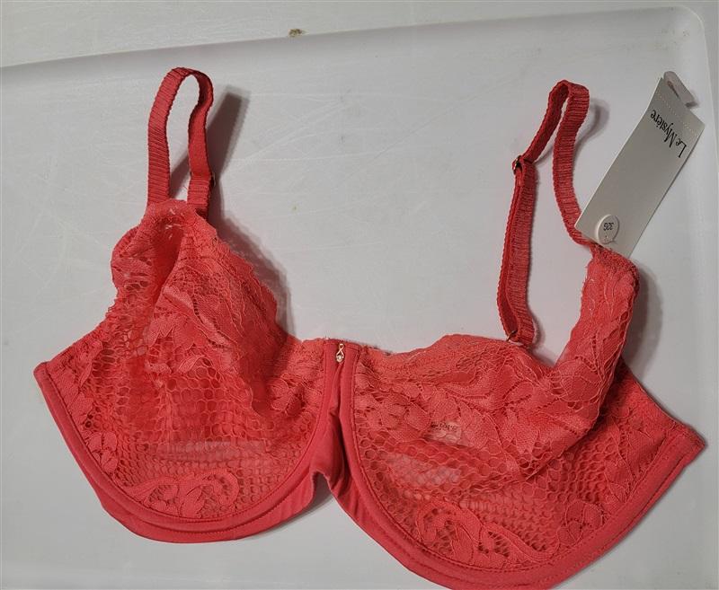 NWT Le Mystere 32G Lace Allure Unlined Bra 8246 Coral 119936
