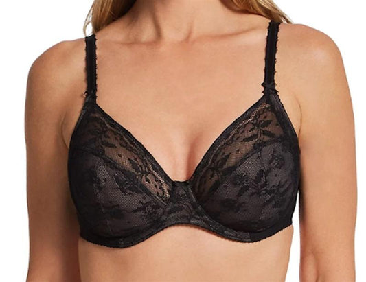 NWT Wacoal 34DDD Lifted in Luxury Lace 855433 Black Bra 119990